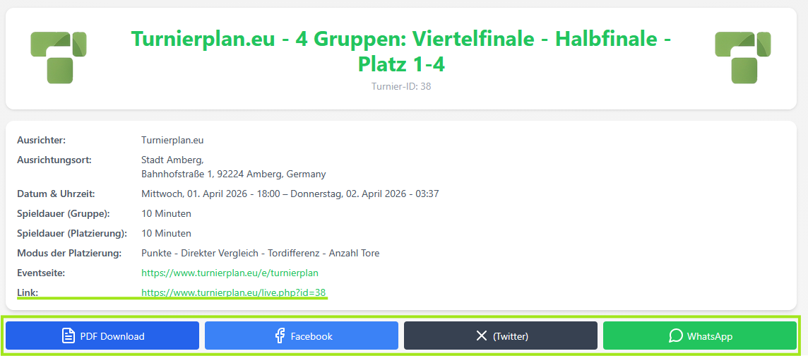 Turnierlink Turnierplan.eu Hilfe