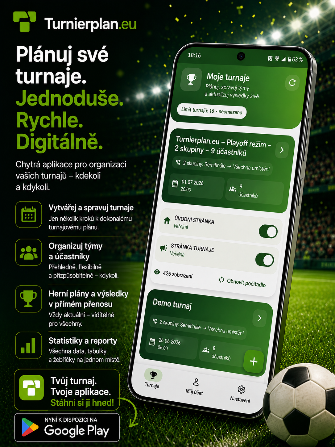 Android aplikace Turnierplan.eu – přihlaste se jako beta tester