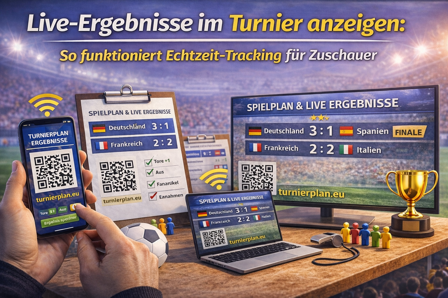 Live-Ergebnisse im Turnier anzeigen: So funktioniert Echtzeit-Tracking für Zuschauer
