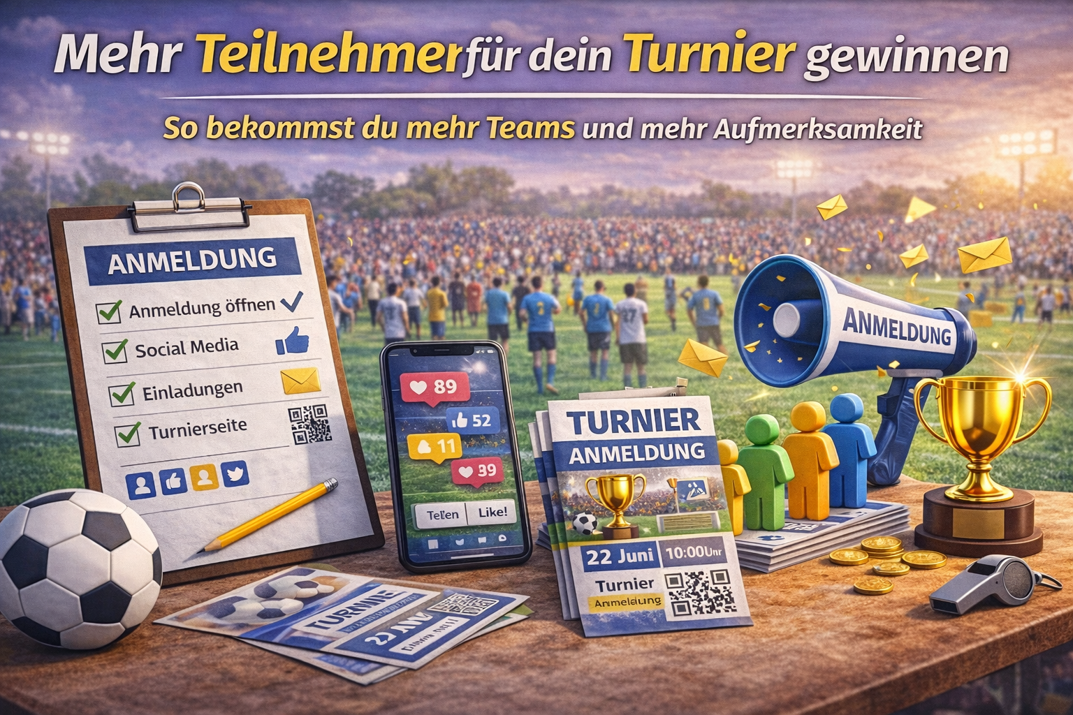 Mehr Teilnehmer für dein Turnier gewinnen: So bekommst du mehr Teams und mehr Aufmerksamkeit